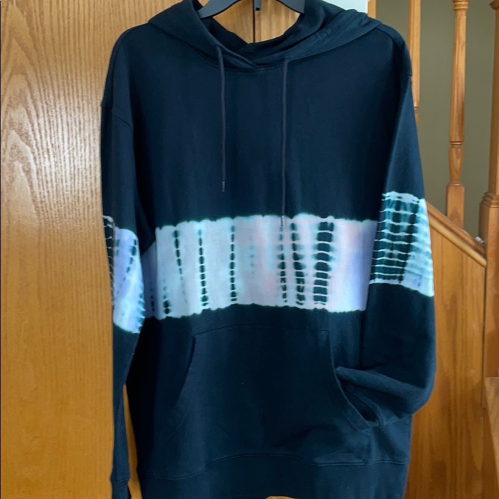 Black tie-dyed hoodie